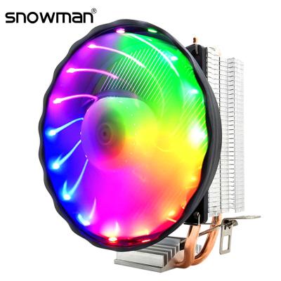 China Quiet Hard Drive SNOWMAN 2 Heat Pipes CPU Cooler RGB 120mm PWM 4Pin i5 PC For Intel LGA 1700 1150 1151 1155 775 AMD AM4 AM3 CPU Fan for sale