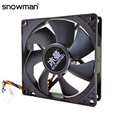 China Computer Case SNOWMAN 90mm 4 Pin PWM Fan 92mm Computer Case CPU Fan Silent PC Cooler with DC12V Adjust Fan Speed for sale