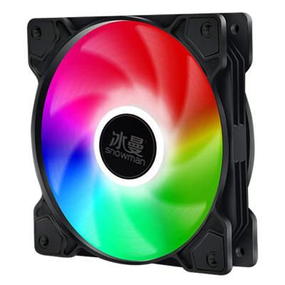 China Computer Case SNOWMAN PWM 4 Pin RGB 120mm PC Case Fan 12CM Fan 12V DC Adjust Speed ​​SYNC Computer CPU Cooler for sale