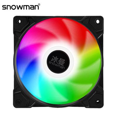 China Quiet Cooling Computer Case SNOWMAN PWM 4 Pin ARGB 120mm PC Case Fan 12CM CPU Cooler 12V DC Quiet Cooling Adjust Speed ​​SYNC RGB Fans for sale