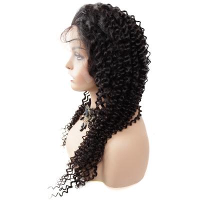 China Deep Wave 13x4 Inch 100% Natural Wave Lace Front Wigs Hair Glueless Lace Front Human Hair Wigs Deep Curly for sale