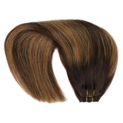 China Silky Straight Wave Rubygaga Hair Clip In Real Hair 8 Pcs 22 Inch 160g Remy Hair Extensions Clip 100% Thick On Dark for sale