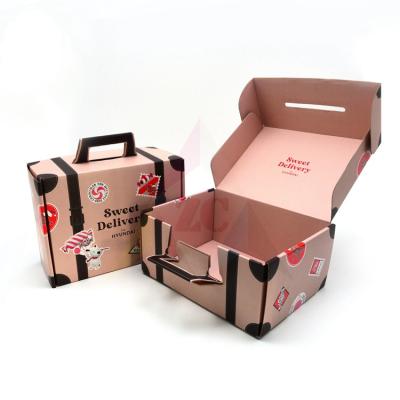 China Recyclable Candy Cookie Cake Cardboard Packaging Box Custom Gift Corrugated Boxes With Handle Dividers Inserts for sale