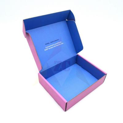 China Recyclable Custom Logo Cute Small Mailers Printing Pink Mailing Boxes for sale