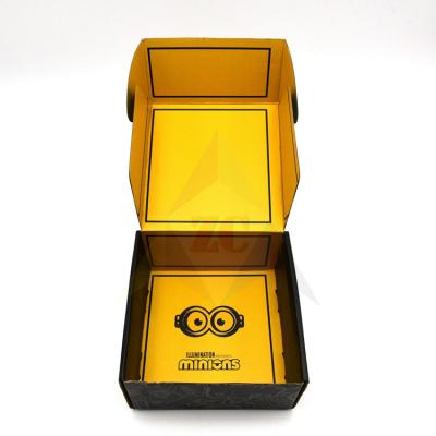 China Wholesale Recyclable Small Black Shipping Boxes Custom Logo Shipping Box for sale