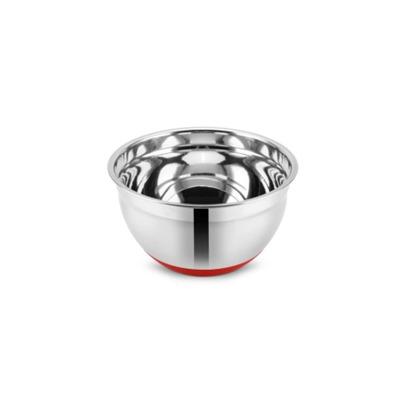 China Sustainable Premium Durable Material Silicone Bottom Round Stainless Steel Mixing Salad Bowl Steel for sale