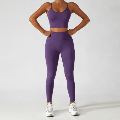 China High Quality Breathable Sport Wear Women's High Stretch Workout Fitness 2 Piece Gym Workout Gym Set for sale