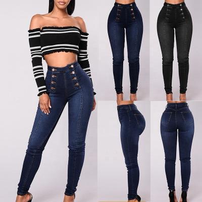 China Breathable Wholesale Skinny Jeans For Woman Plus Size High Waisted Slim Fit Elastic Jeans for sale