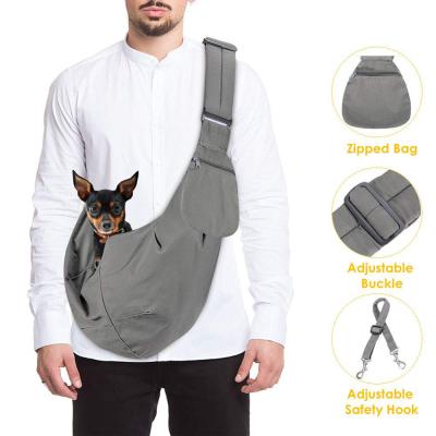 China Adjustable Padded Tote Bag Breathable Cotton Shoulder Strap Pet Viable Carrier Sling Seat Belt Carrying Small Dog Cat for sale