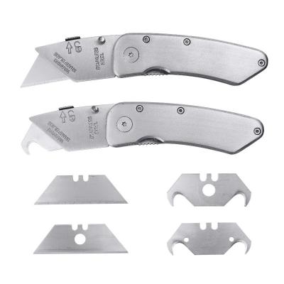 China Carry Folding Knife Heavy Duty Easy All Carpet Steel Plastic Knife Handle Paper Cutting Industrial Electrician Cutting Artistic Knife for sale