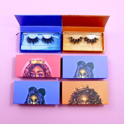 China Fluffy Lashes Newest Real Mink Eyelashes Boxes With Custom Logo Luxury Fluffy Mink Lashes Customized Packaging Box for sale