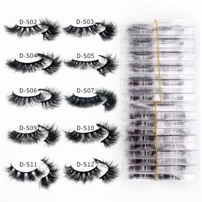 China Mink Lashes With Clear Fluffy Natural Strip Tray Lashes Lashes Wholesale for sale