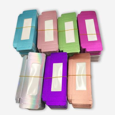 China Lashes Box Top Wholesale Eyelash Paper Boxes Rts Colored Self-design Eye Lash Box Seller for sale