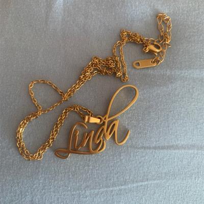 China Fashion Custom Non Tarnish 18k Gold Plated 12 Letter Name Stainless Steel Zodiac Initial Jewelry Necklace Jewelry for sale