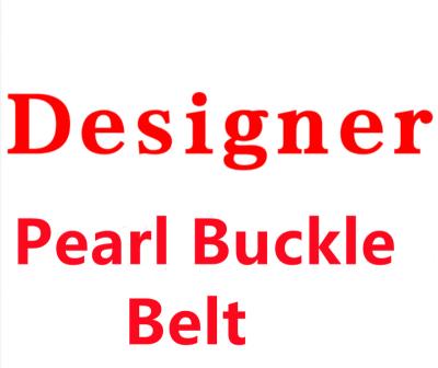 China [Promotion] Designer Famous Women's Belt Letter LOGO Genuine Leather Belts Pearl Classic Buckle Fashion for sale