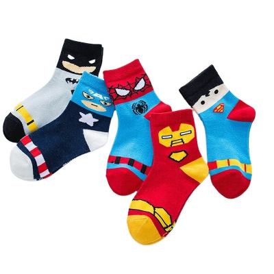 China Cartoon Antibacterial Kids Socks Cotton Crew Socks For Kids Youth Boy Girl 1-4/5-8/9-12 Years for sale