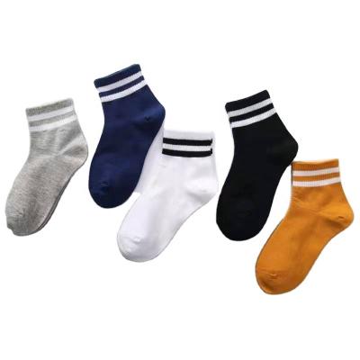 China Summer sports children's socks with color stripes sports breathable socks and comfortable high elastic socks for sale