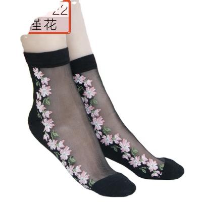 China 2020 Antibacterial Women's Socks Sexy Socks Transparent Lace Crystal Lace Socks New for sale