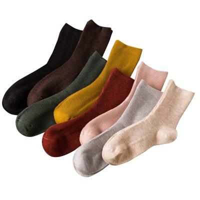 China Autumn High Antibacterial Quality Combed Pure Cotton Tube Socks Women Teen Long Socks for sale