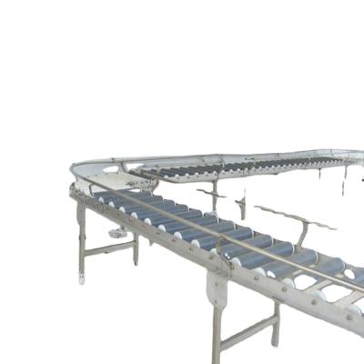 China Farms Crates Roller Conveyor For Poultry Processing Plant In Live Birds Receiving Machinery for sale