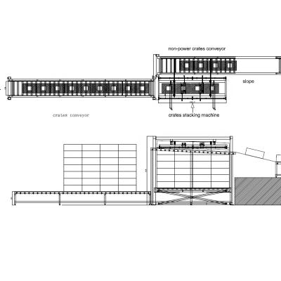 China Automatic POULTRY crates stack and de-stack machine for poulry processing line chicken slaughterhouse machinery for sale