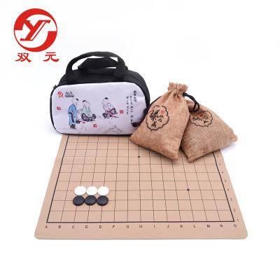 China Gomoku glass educational toys 15*15 leather go china weiqi/go board 225 fine stones ceramic baduk chinese chess for sale