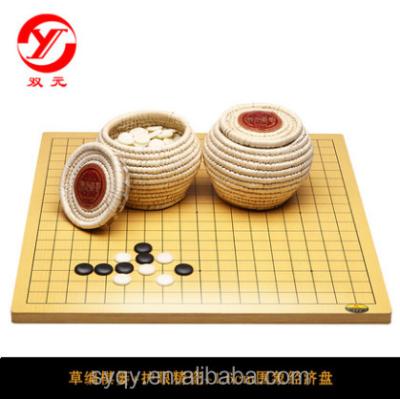 China Dual function weiqi set 1.6cm thickness MDF weiqi board hand - woven cases and protect eyes ceramic pieces go play weiqi set for sale