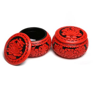 China Chinese carved lacquer weiqi case hot sale weiqi case carved peony go bowls for sale