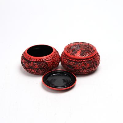 China Chinese high end lacquers plastic weiqi cases natural carved landscape go bowls weiqi cases for sale