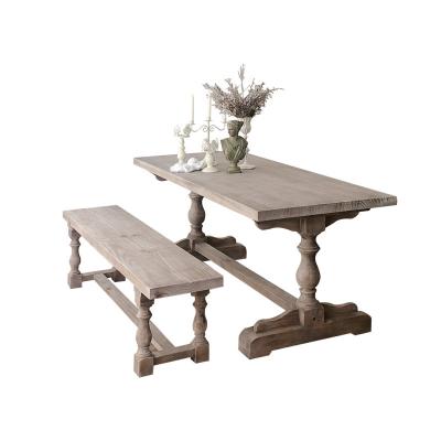 China Best Selling Modern Household Composition Rectangle Log French Dining Table for sale