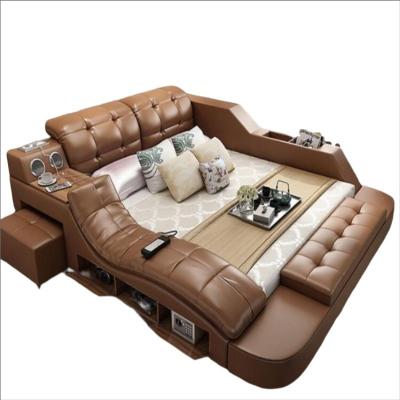 China Massage Manufacturers Head Sale Leather Multifunction Modern Double Contracted Massage Bed for sale