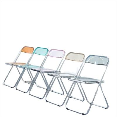 China Latest design foldable hot sale transparent acrylic folding chair for sale for sale