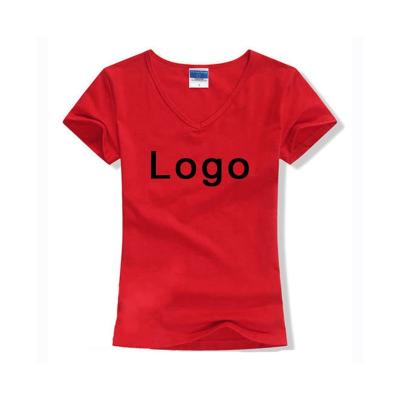 China Wholesale Custom Made Formal Best Quality V Neck Sports T Shirts For Women for sale