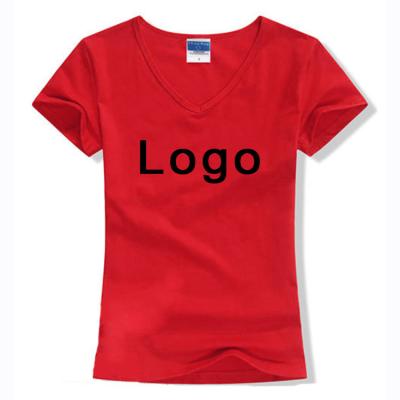 China Custom 100% Custom Anti-shrink Women's Cotton T-shirt Customizable Printing Blank T-shirt for sale