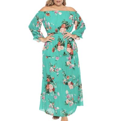 China New Fashion Design Summer Style Anti-Static Plus Size High Quality Printing Maxi Dress for sale