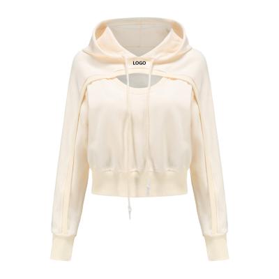 China Matte Fashion Design 95% Cotton 5% Spandex Crop Winter Cotton Sustainable Cute Hoodie for sale