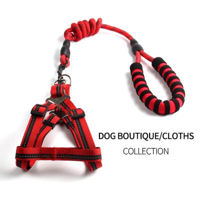 China Mesh Dog Harness Reflective Adjustable Cat Harness Pet Leash Dog Accessories Pet Collar Leash Breathable Nylon Lights For Dogs for sale