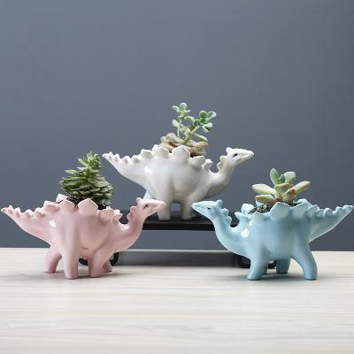 China Cute Cartoon Animals Flower Pots For Succulent Plants Dinosaur Elephant Planters Ornaments Garden Desktop Decoration for sale