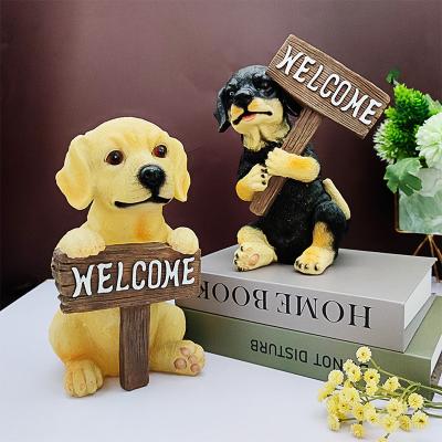 China Traditional garden decoration statue foster dog resin doll craft outdoor decorative garden entrance sculpture for sale