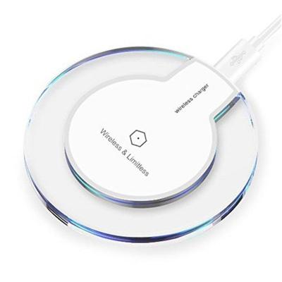 China New Ultrathin Wireless Charger Crystal K9 Wireless Charger For iPhone X Mobile Phone Qi Fast Charging Radio Charging Transmitter Base Round for sale