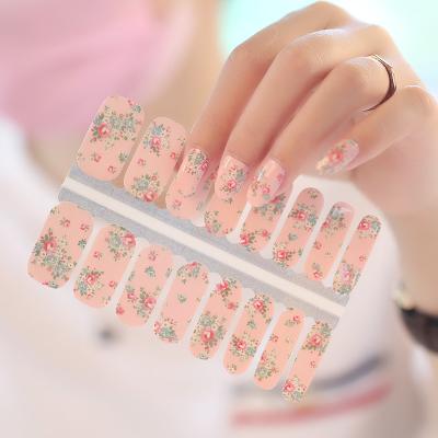 China Easy Apply& Newest Factory Price Genuine Eco-friendly Flower Designs Nail Wraps Nail Polish Nail Sticker For Girls, Kids for sale