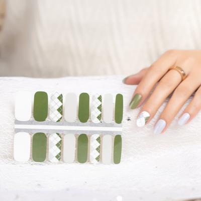 China Fashionable Mini Nail Sticker 16pcs Nail Adhesive Wraps Nail Sticker Paper for sale