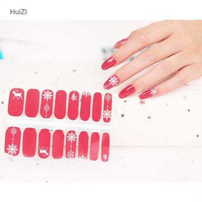 China Easy Apply& Eco-Friendly Glitter Christmas Nail Stickers OEM Designed Self Adhesive Nail Art Decoration Nail Polish Sticker for sale