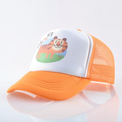 China Wholesale JOINT Print Mesh Cat Hat Polyester Summer Patch Back Baseball Cap For Kids for sale