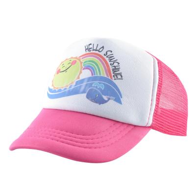 China JOINT Print Mesh Wholesale Rainbow Hat Polyester Patch Summer Back Baseball Cap For Kids for sale