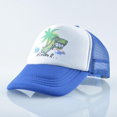 China JOINT Print Mesh Dinosaur Hat Wholesale Polyester Patch Summer Back Baseball Cap For Kids for sale