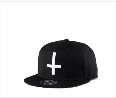 China JOINT Custom Black CROSS 3d Embroidery Snapback Hat Hip Hop Hat With Paisley Embroidery for sale