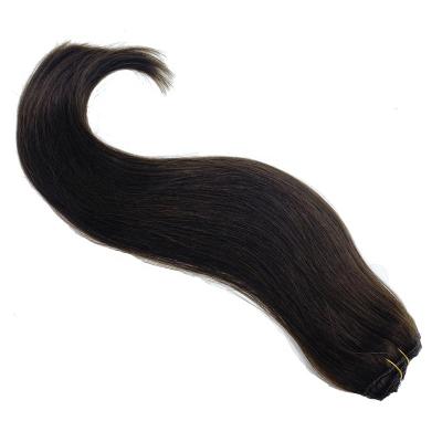 China Silky Straight Hair Extension Indian Hair Clip in Inches Pulled Straight 150g Dark Brown Hair Extensions Double 20 7 Pieces for sale