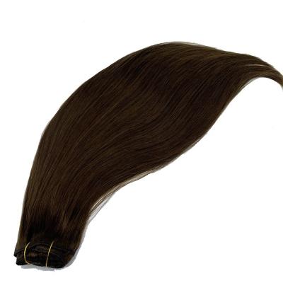 China Silky Straight Hair Extension Russian Hair Clip In Inches Pulled Straight 130g Chocolate Brown Hair Extensions Double 18 7 Pieces for sale