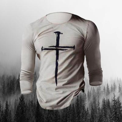 China Hot Selling Anti-Wrinkle 3d Printing O-Neck Daily Basic Casual T-Shirt Long Sleeve Men's T-Shirts for sale